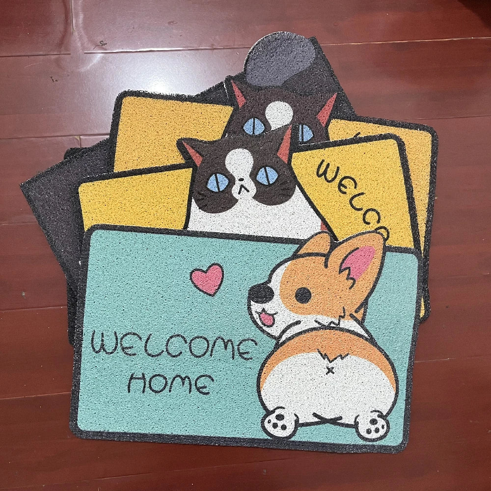 Cartoon Corgi Welcome Doormat