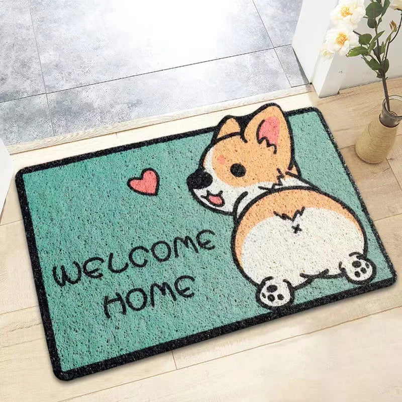 Cartoon Corgi Welcome Doormat