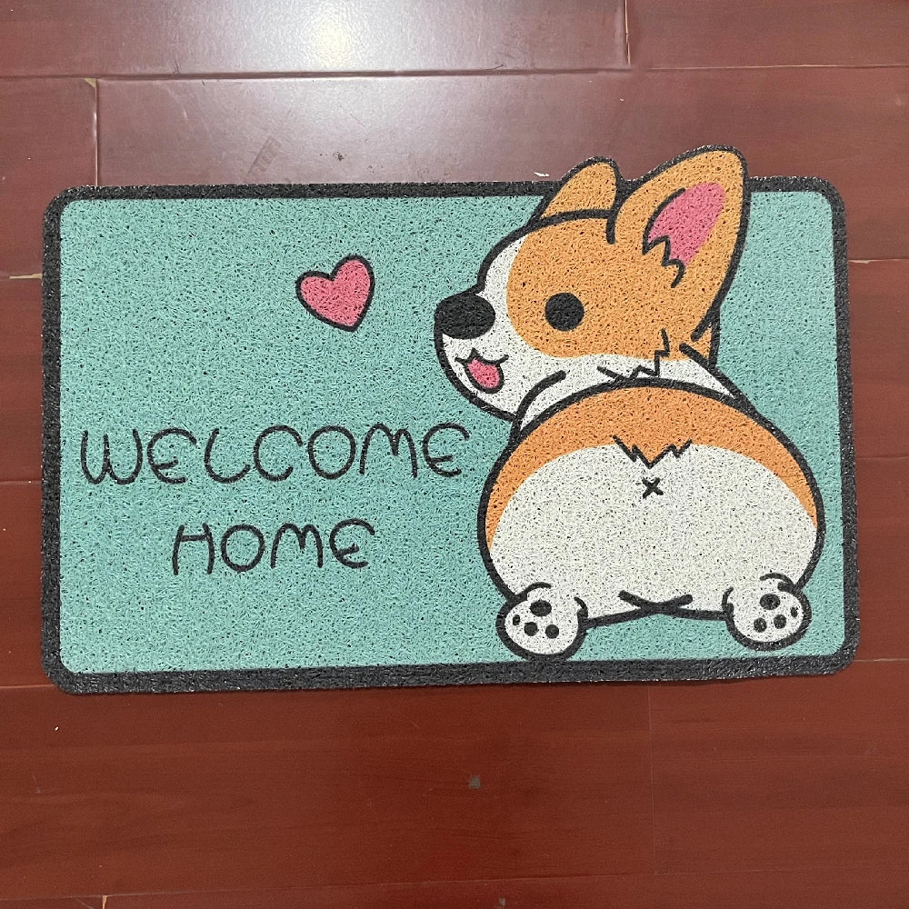 Cartoon Corgi Welcome Doormat