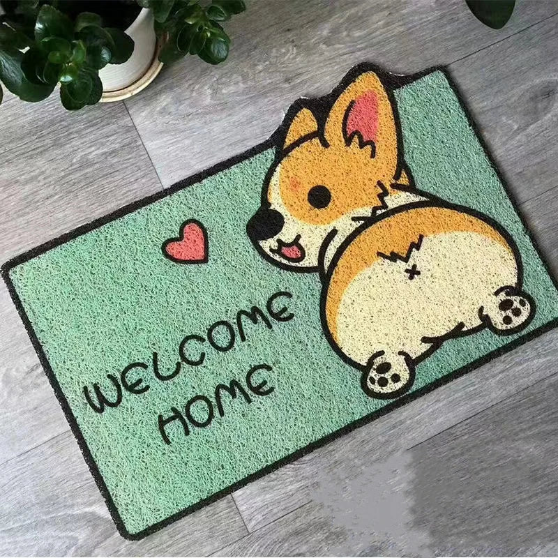 Cartoon Corgi Welcome Doormat