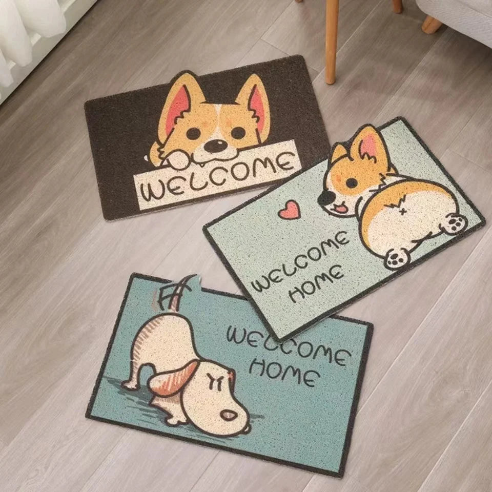 Cartoon Corgi Welcome Doormat