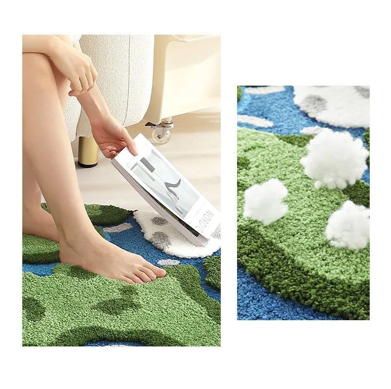 Cartoon Earth Round Rug