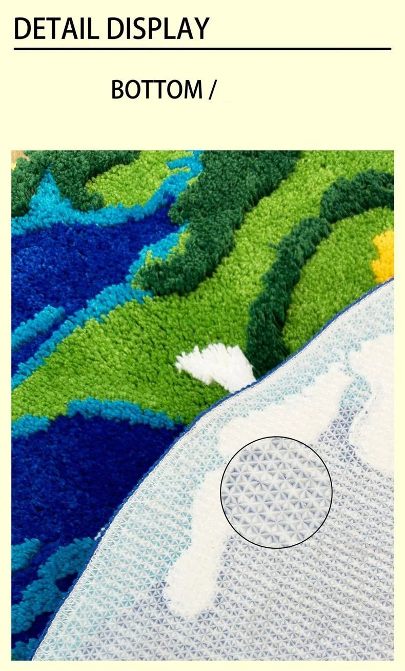 Cartoon Earth Round Rug