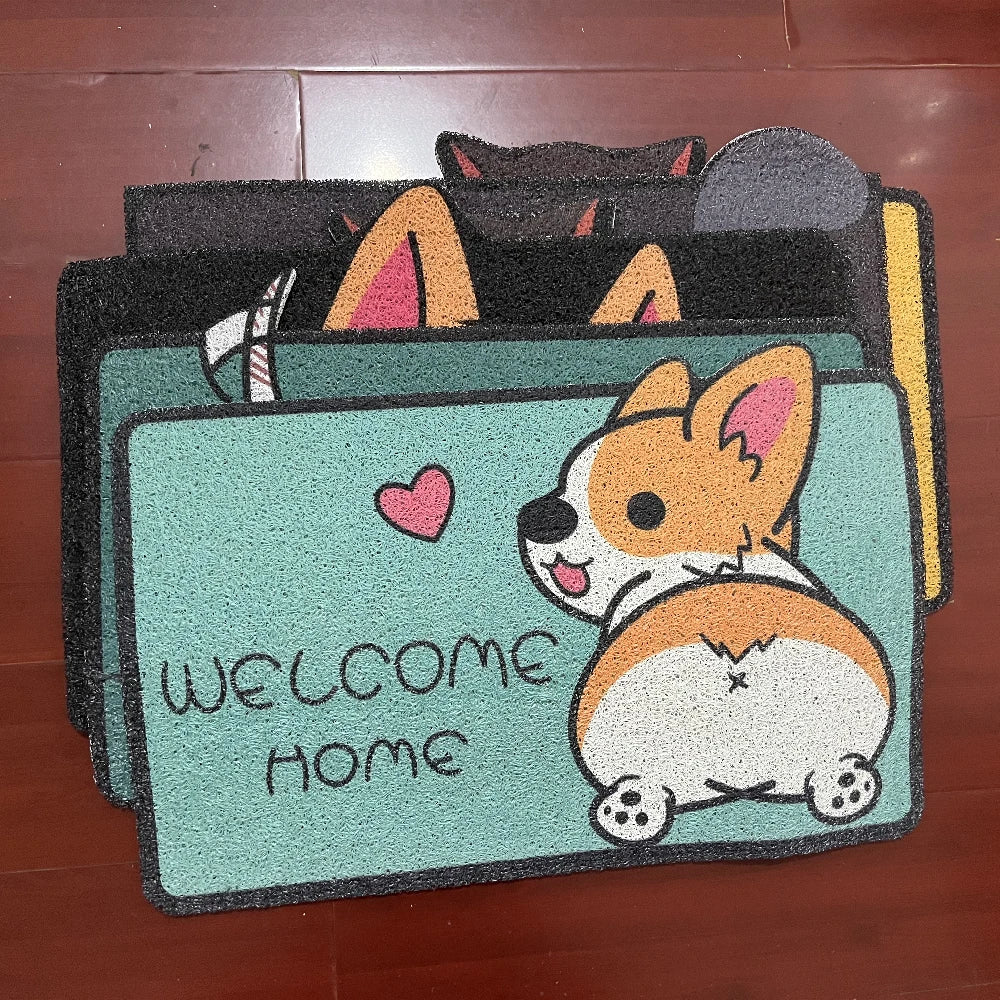 Cartoon Corgi Welcome Doormat