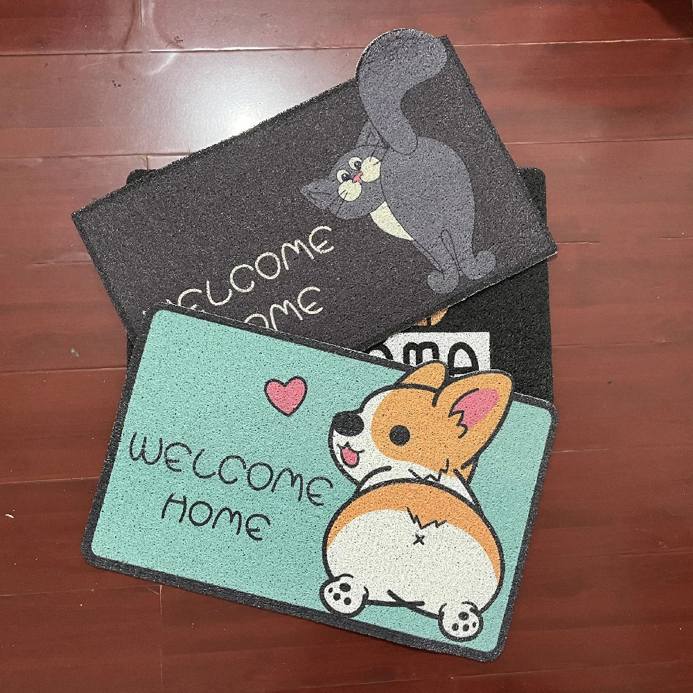 Cartoon Corgi Welcome Doormat