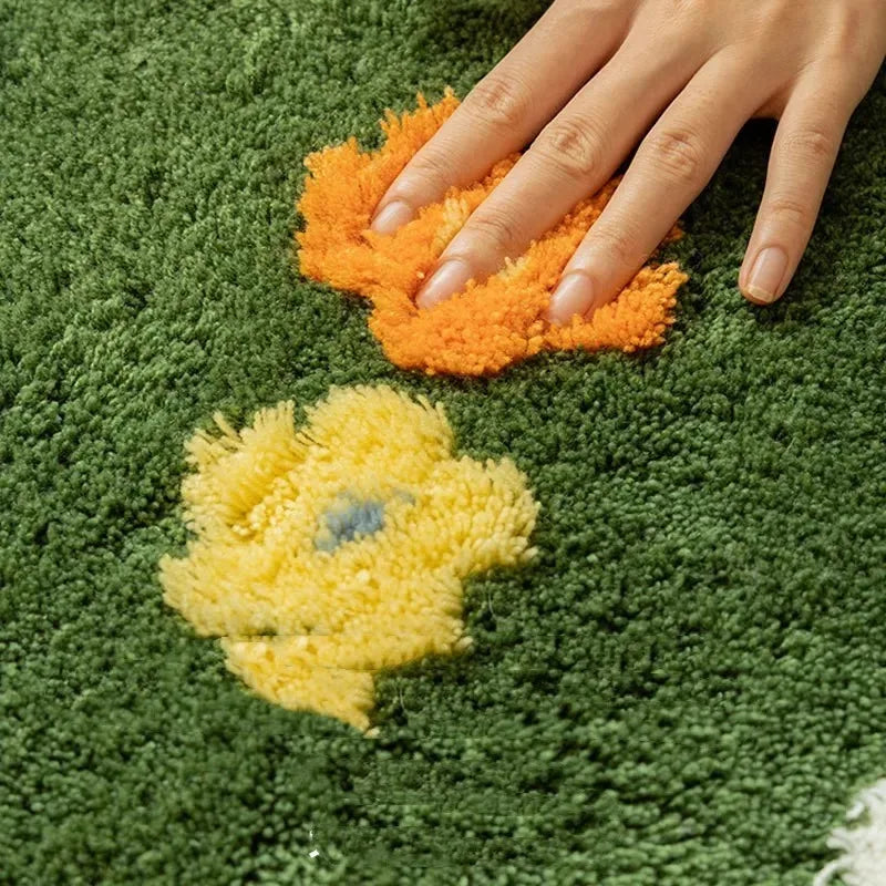 Absorbent Floral Area Rug