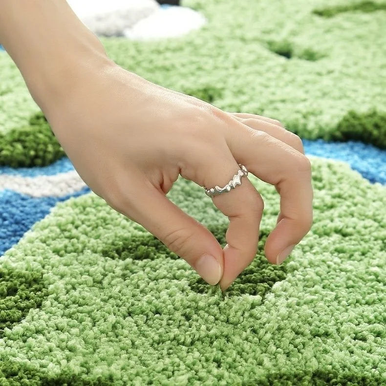 Cartoon Earth Round Rug