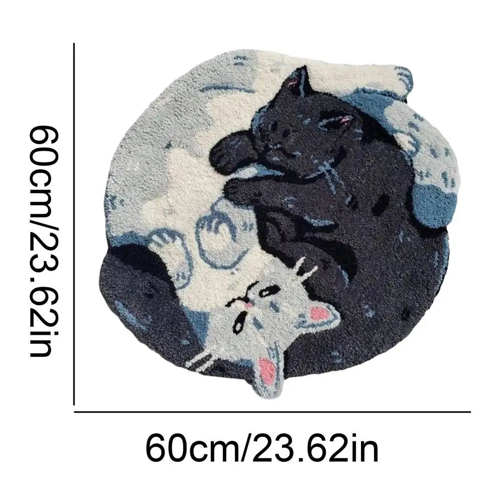 Hugging Cat Bathroom Rug