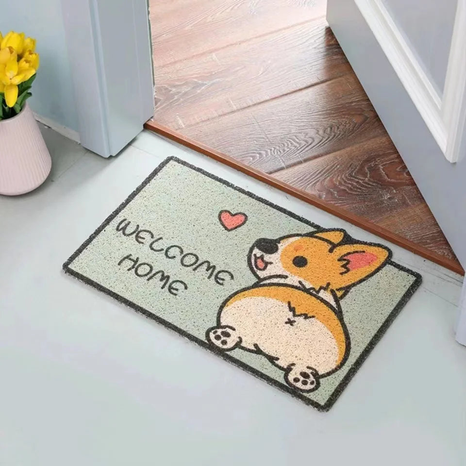 Cartoon Corgi Welcome Doormat