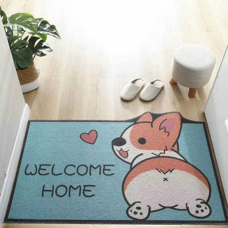 Cartoon Corgi Welcome Doormat