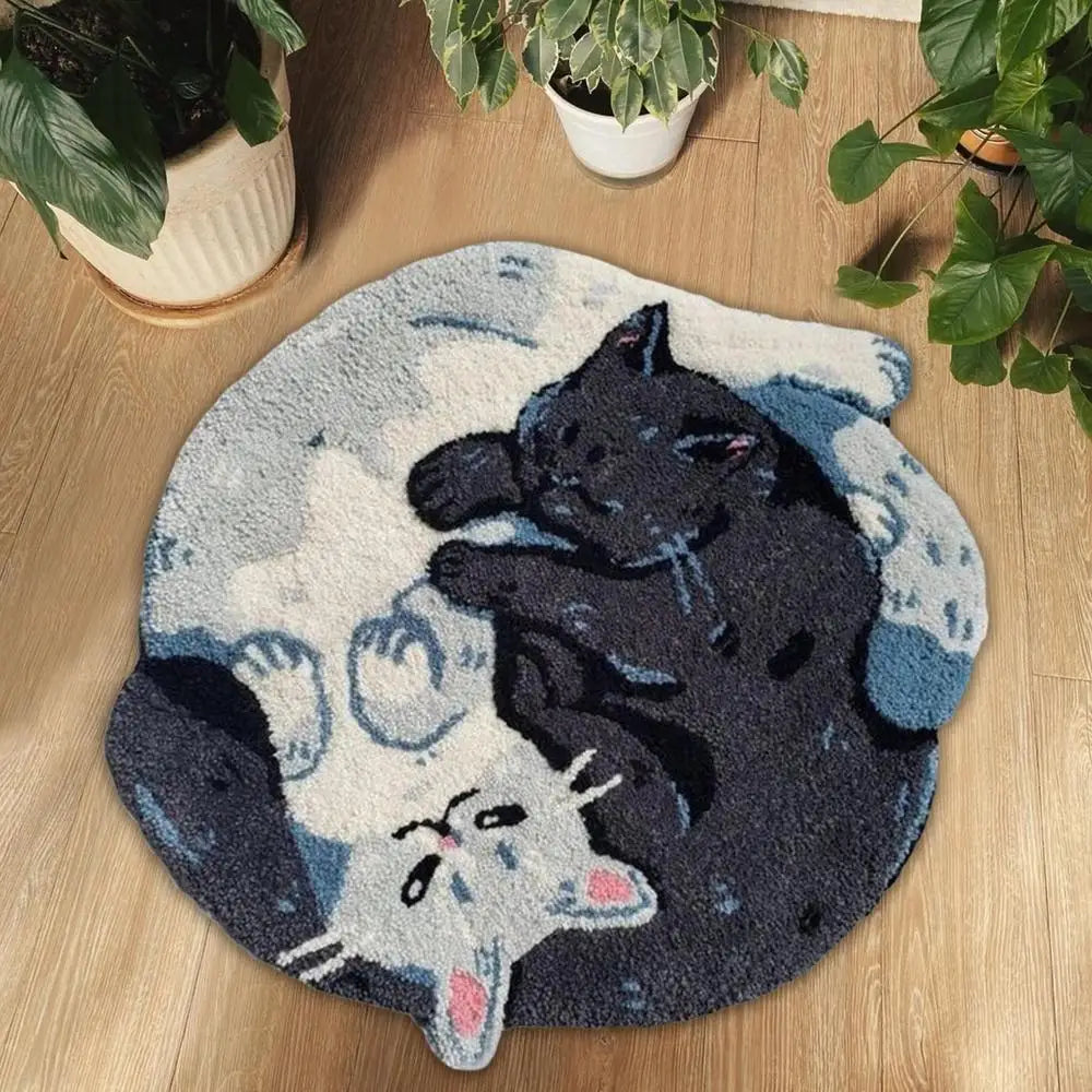 Hugging Cat Bathroom Rug
