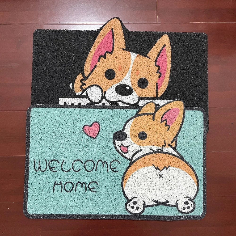 Cartoon Corgi Welcome Doormat