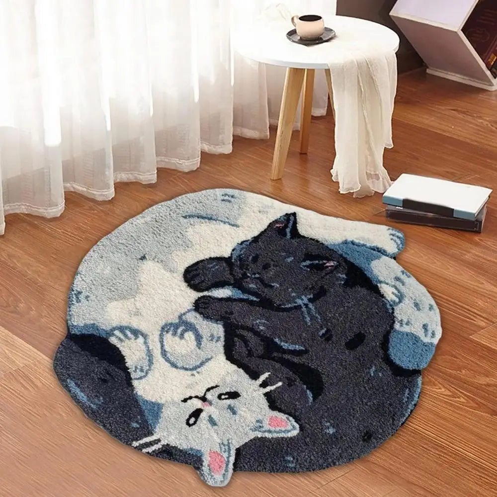 Hugging Cat Bathroom Rug