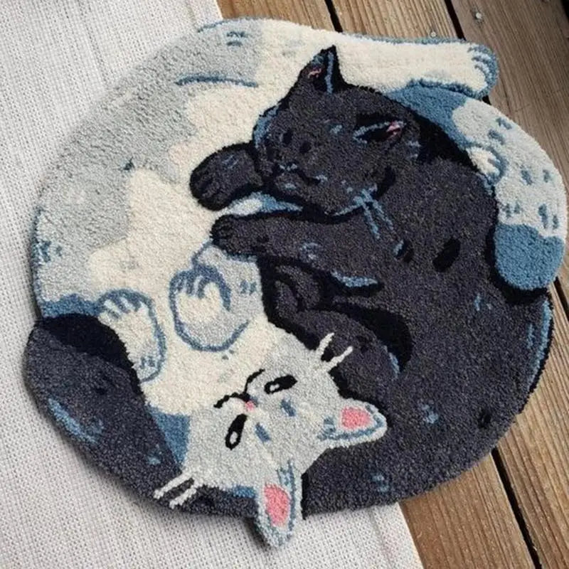 Hugging Cat Bathroom Rug