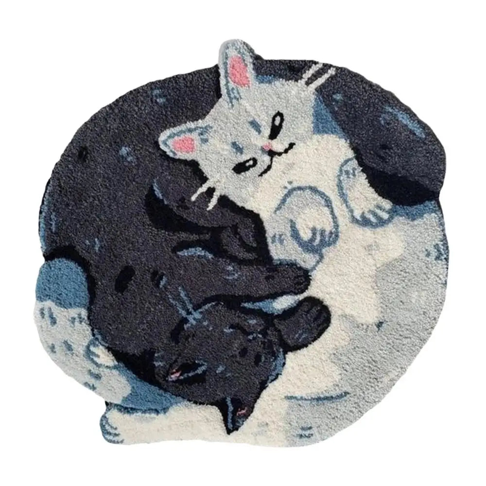 Hugging Cat Bathroom Rug
